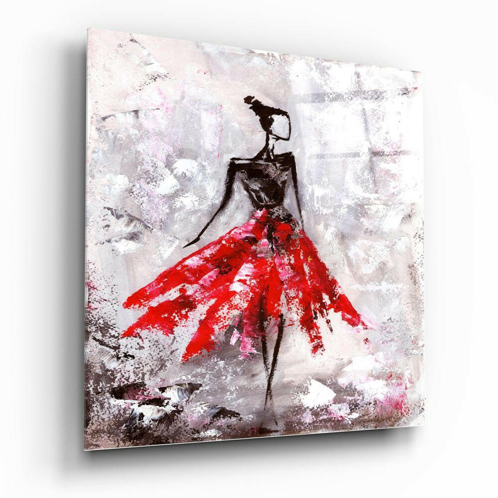 Female (Red) Glass Wall Art.