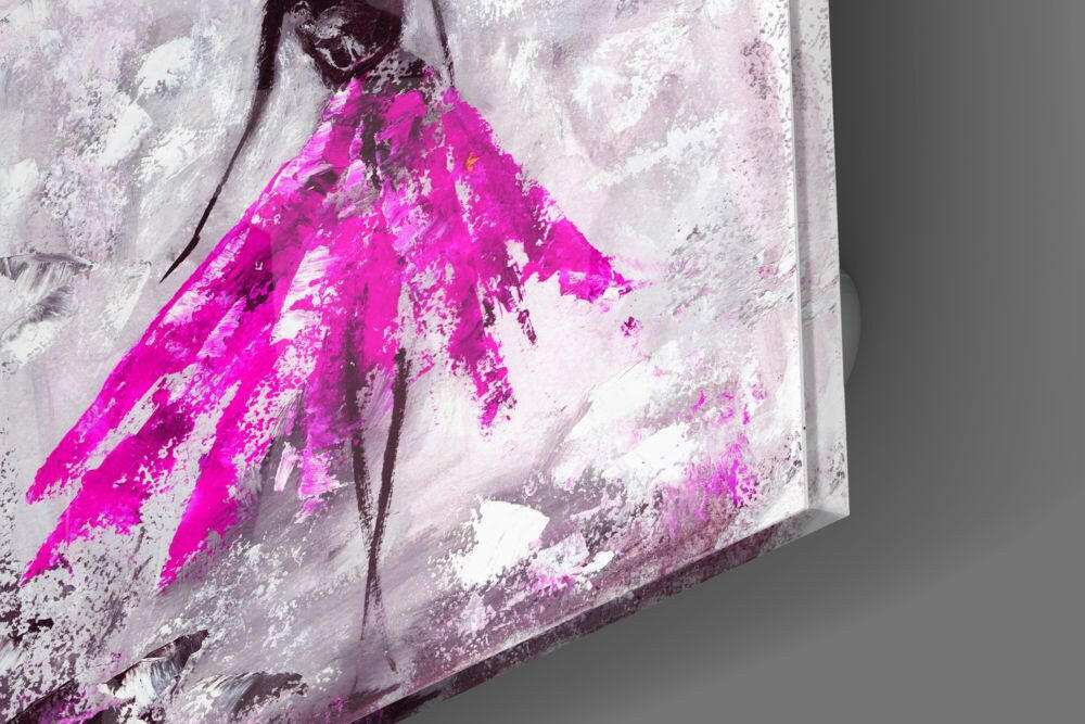 Woman (Pink) Glass Wall Art.