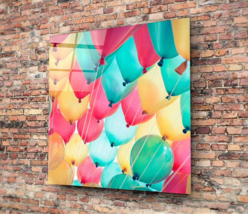 Balloons Glass Wall Art.