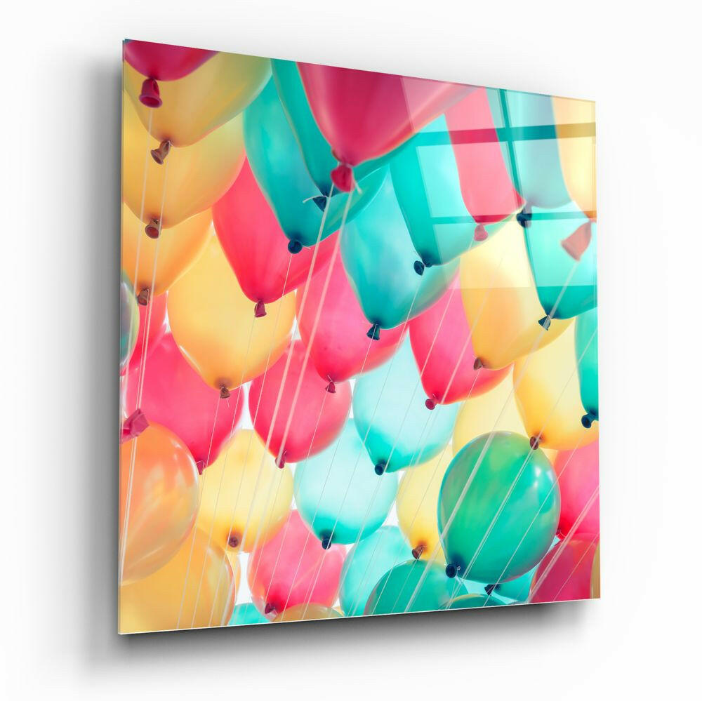 Balloons Glass Wall Art.