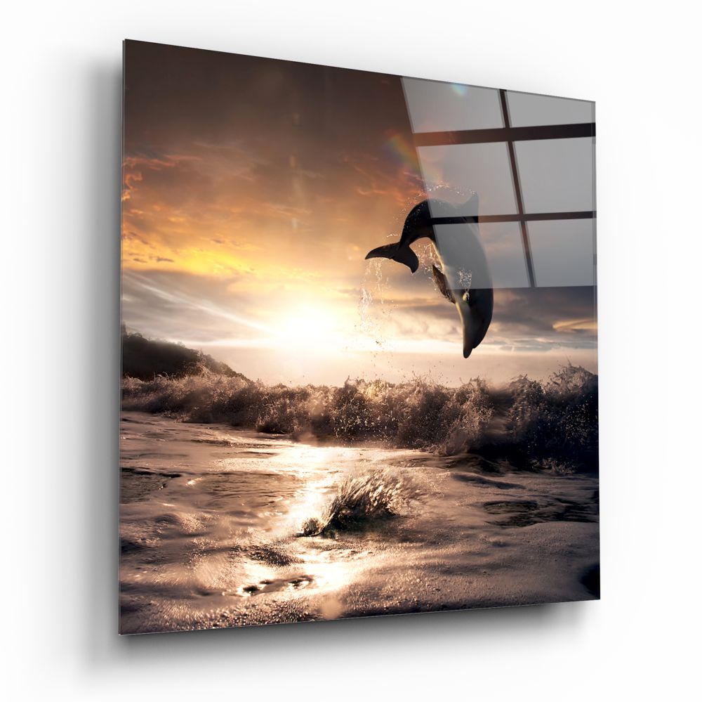 Dolphin Glass Wall Art.