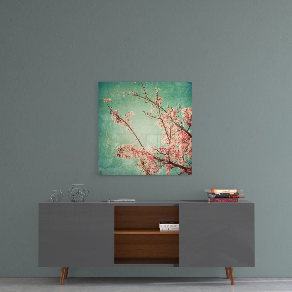 Cherry Blossom Glass Wall Art.