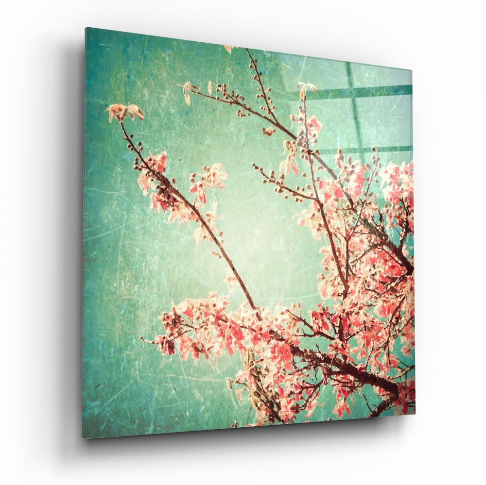 Cherry Blossom Glass Wall Art.