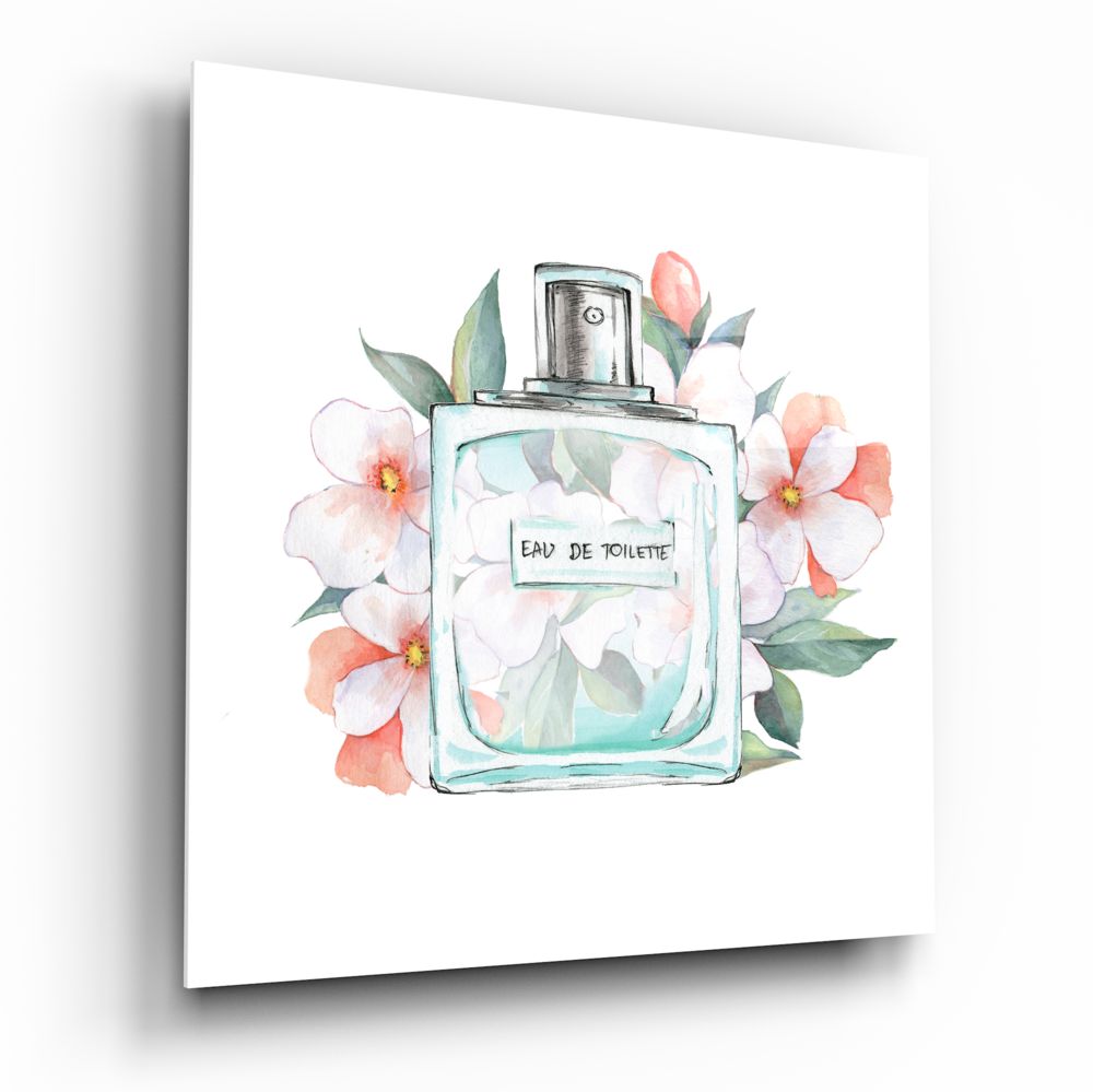 Eau De Toilette Glass Wall Art.