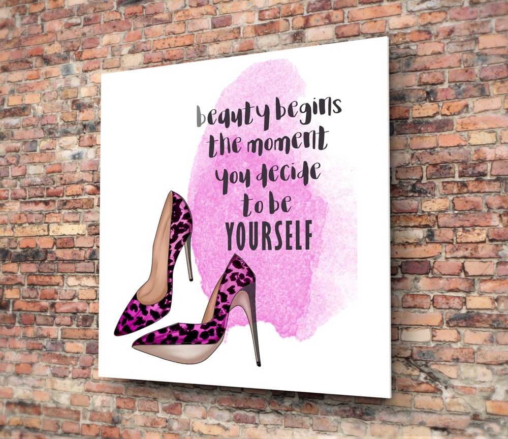 Be Yourself Glass Wall Art.