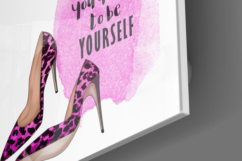 Be Yourself Glass Wall Art.