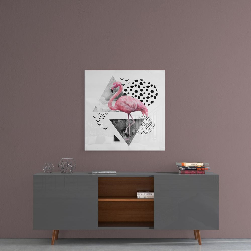 Flamingo Glass Wall Art.