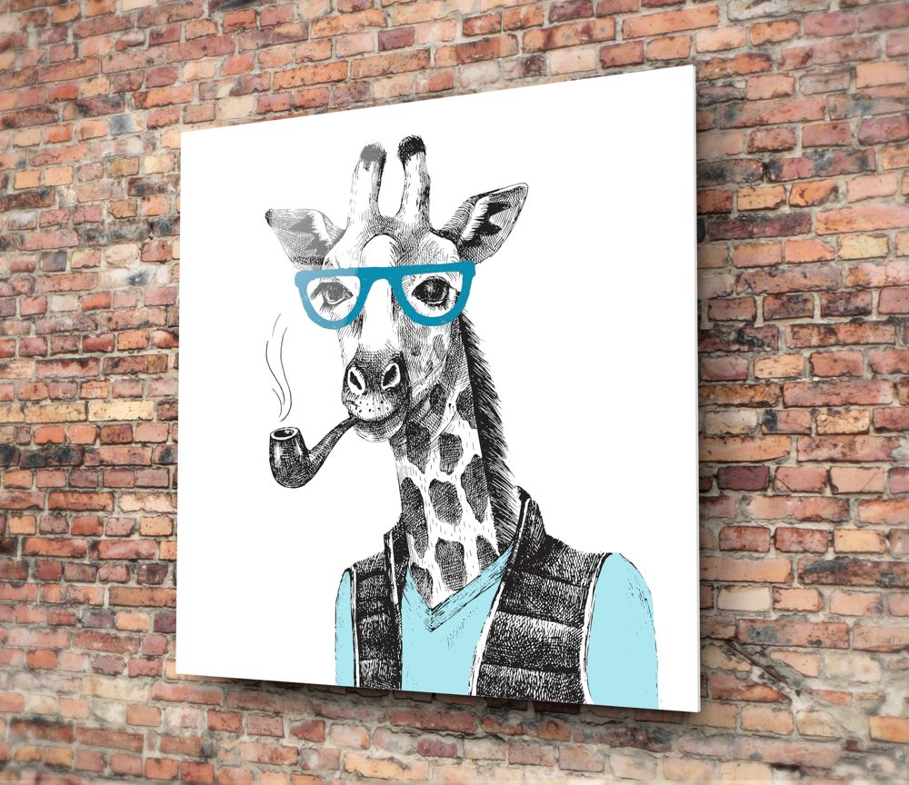 Mr. Giraffe Glass Wall Art.