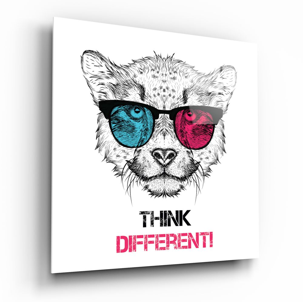 Think Differently Glass Wall Art.