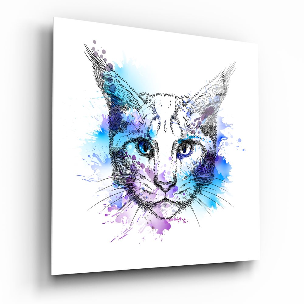Cat Glass Wall Art.