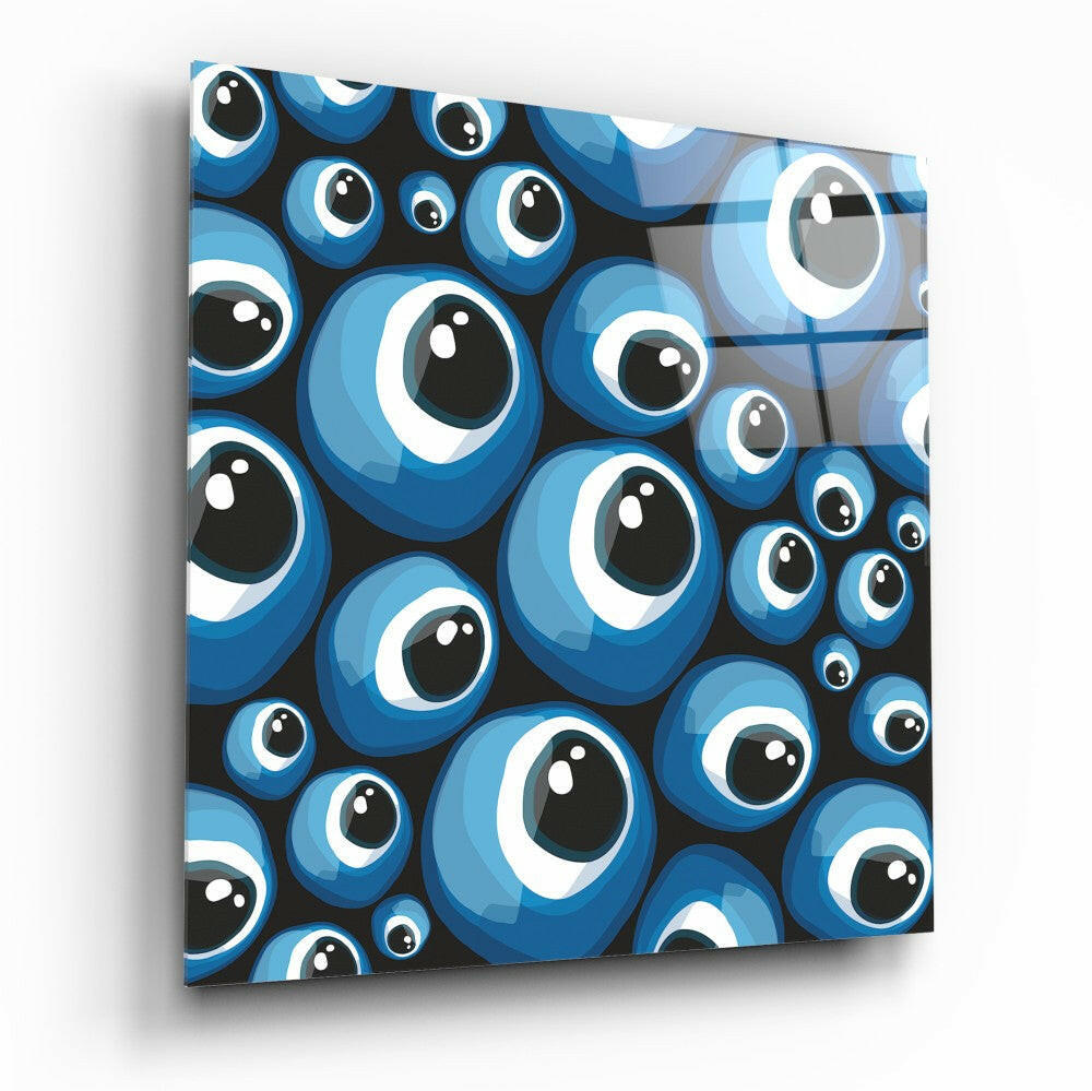 Blue Evil Eye Beads Glass Wall Art.