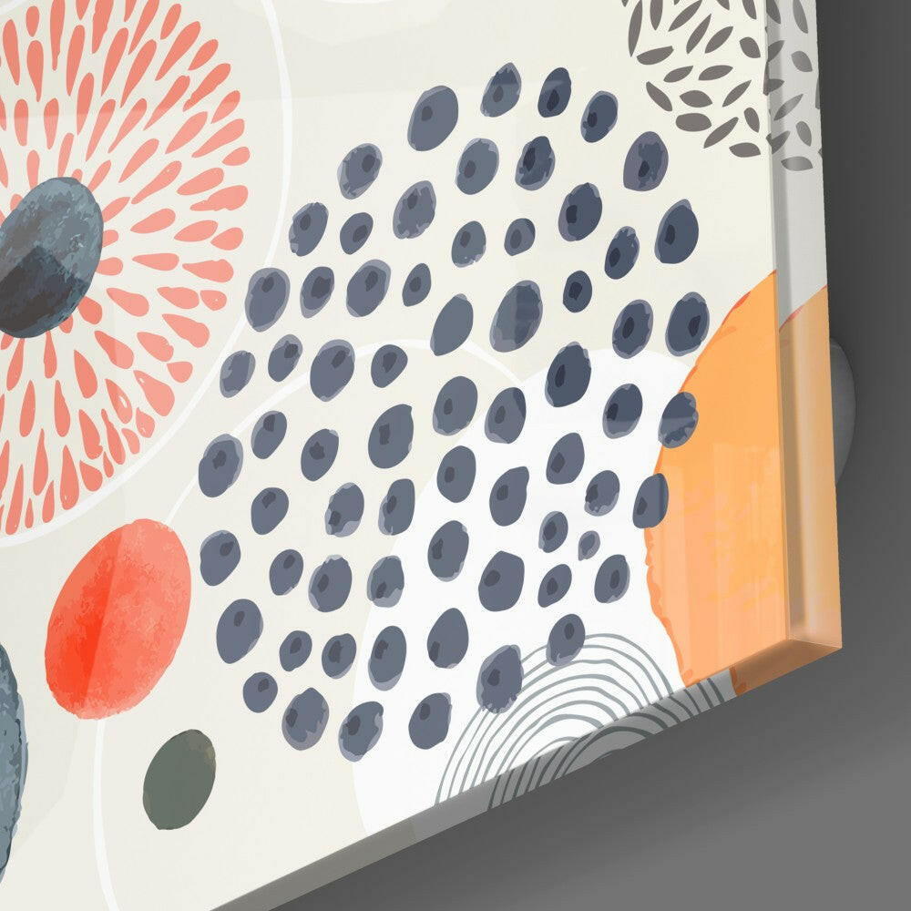Dot to Flower Glass Wall Art.