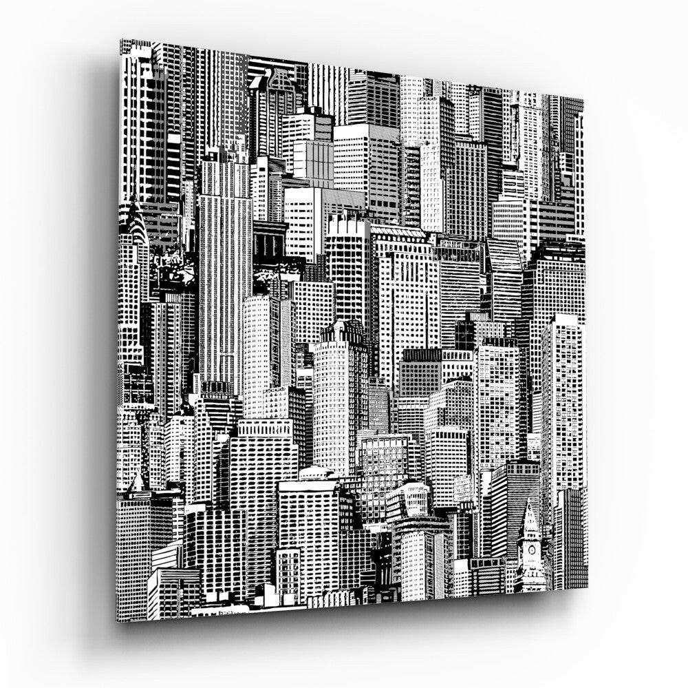 Solitude in the Crowd Glass Wall Art.