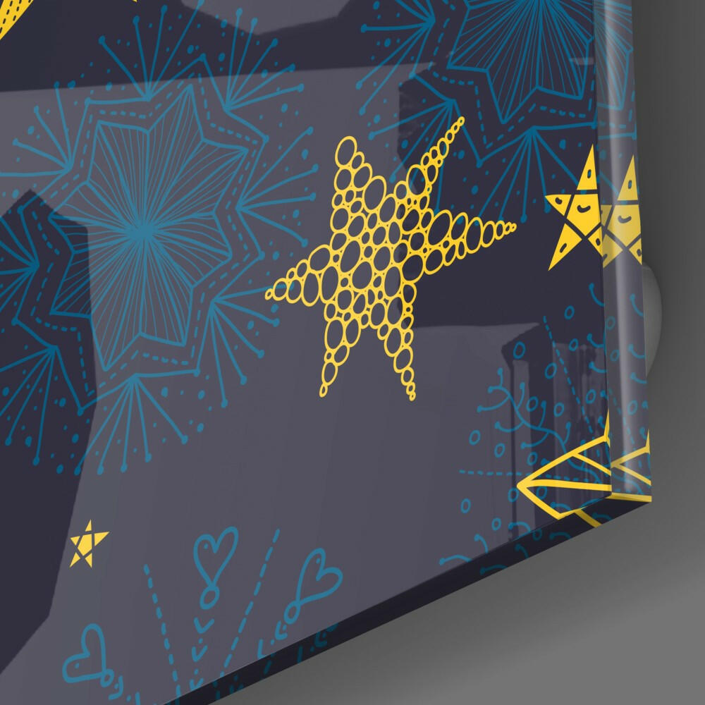 Snow and Stars Glass Wall Art.