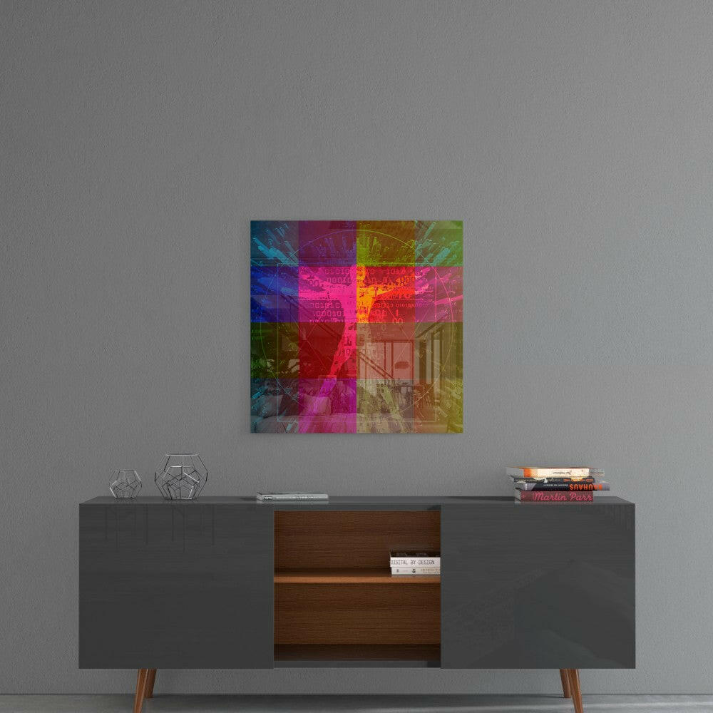 Da Vinci's Lines Glass Wall Art.