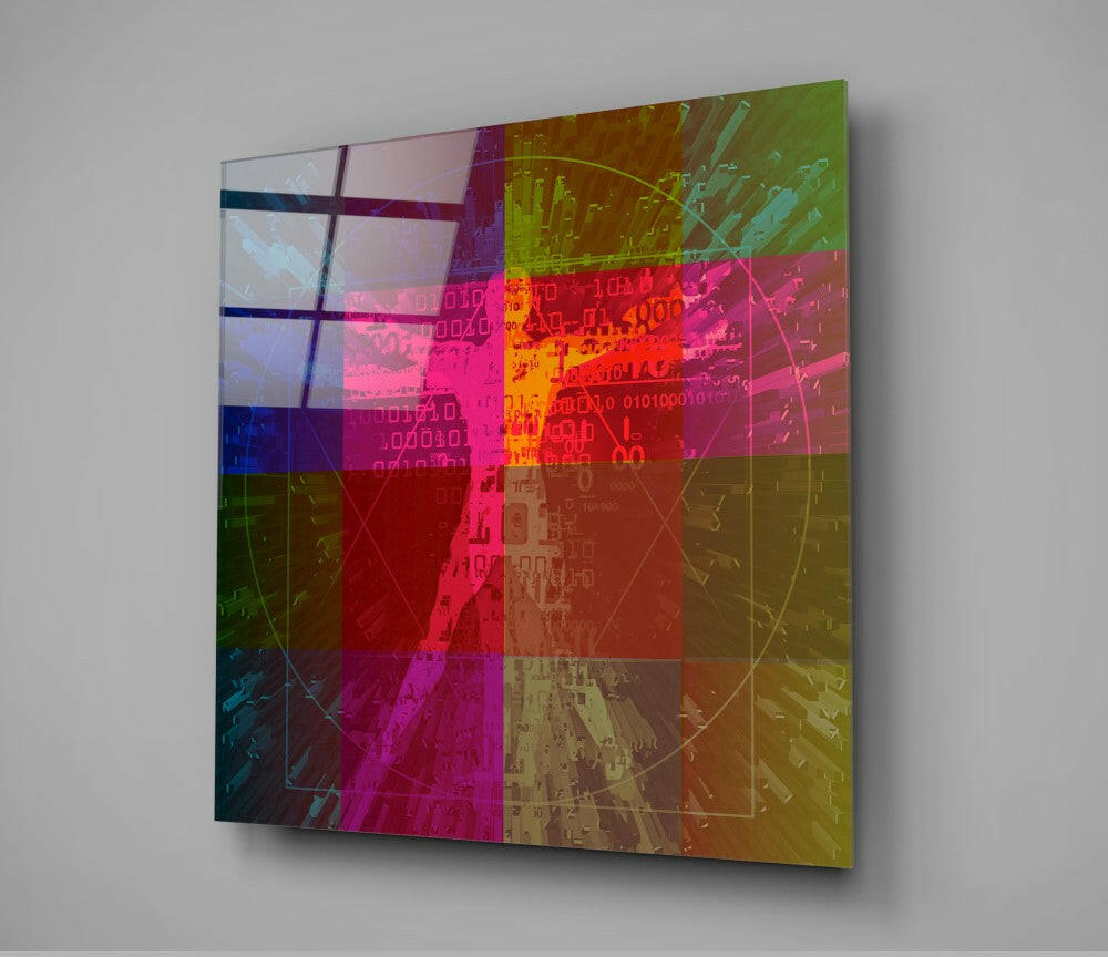 Da Vinci's Lines Glass Wall Art.
