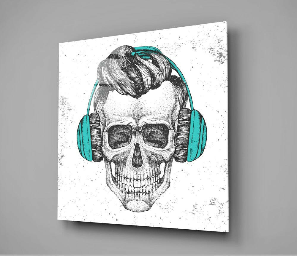 Skull - Always Music Glass Wall Art.