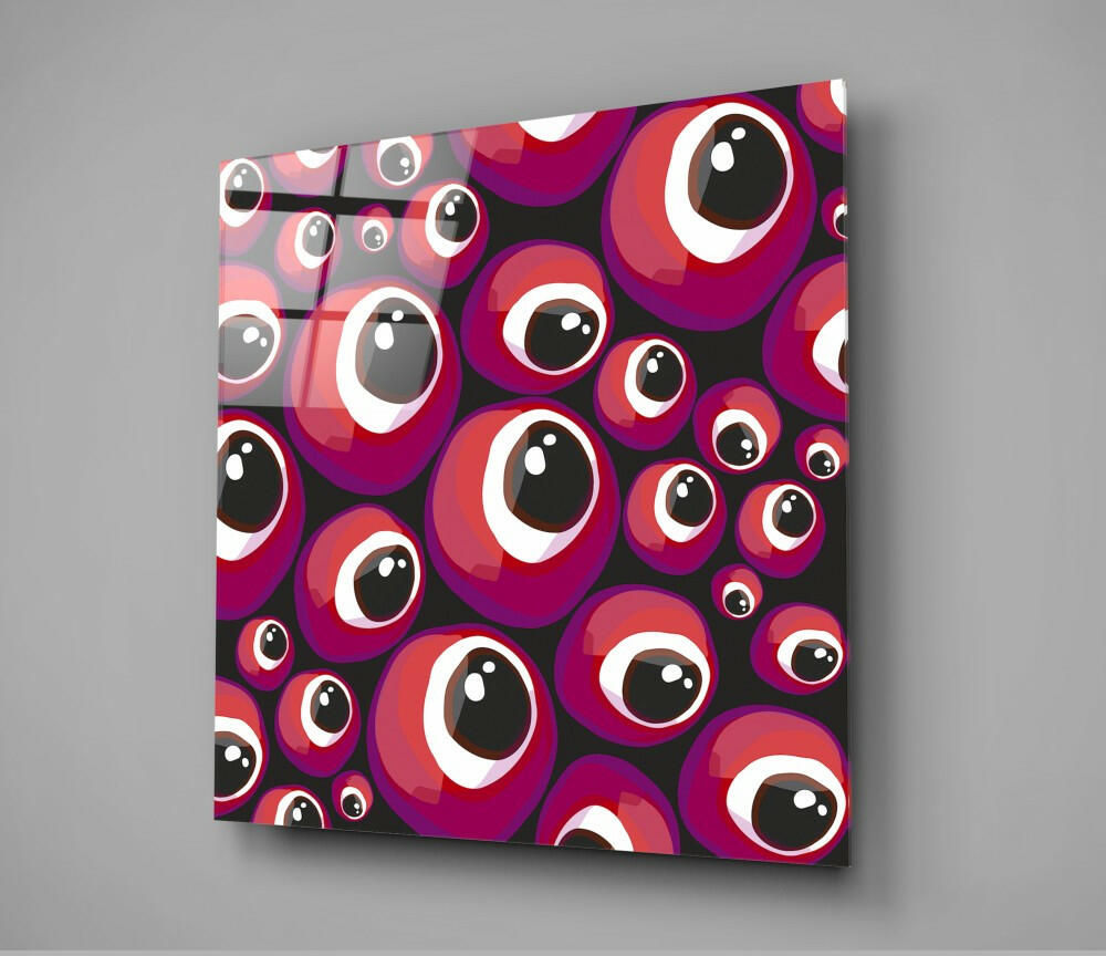 Red Evil Eye Beads Glass Wall Art.