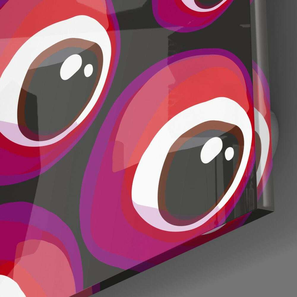 Red Evil Eye Beads Glass Wall Art.