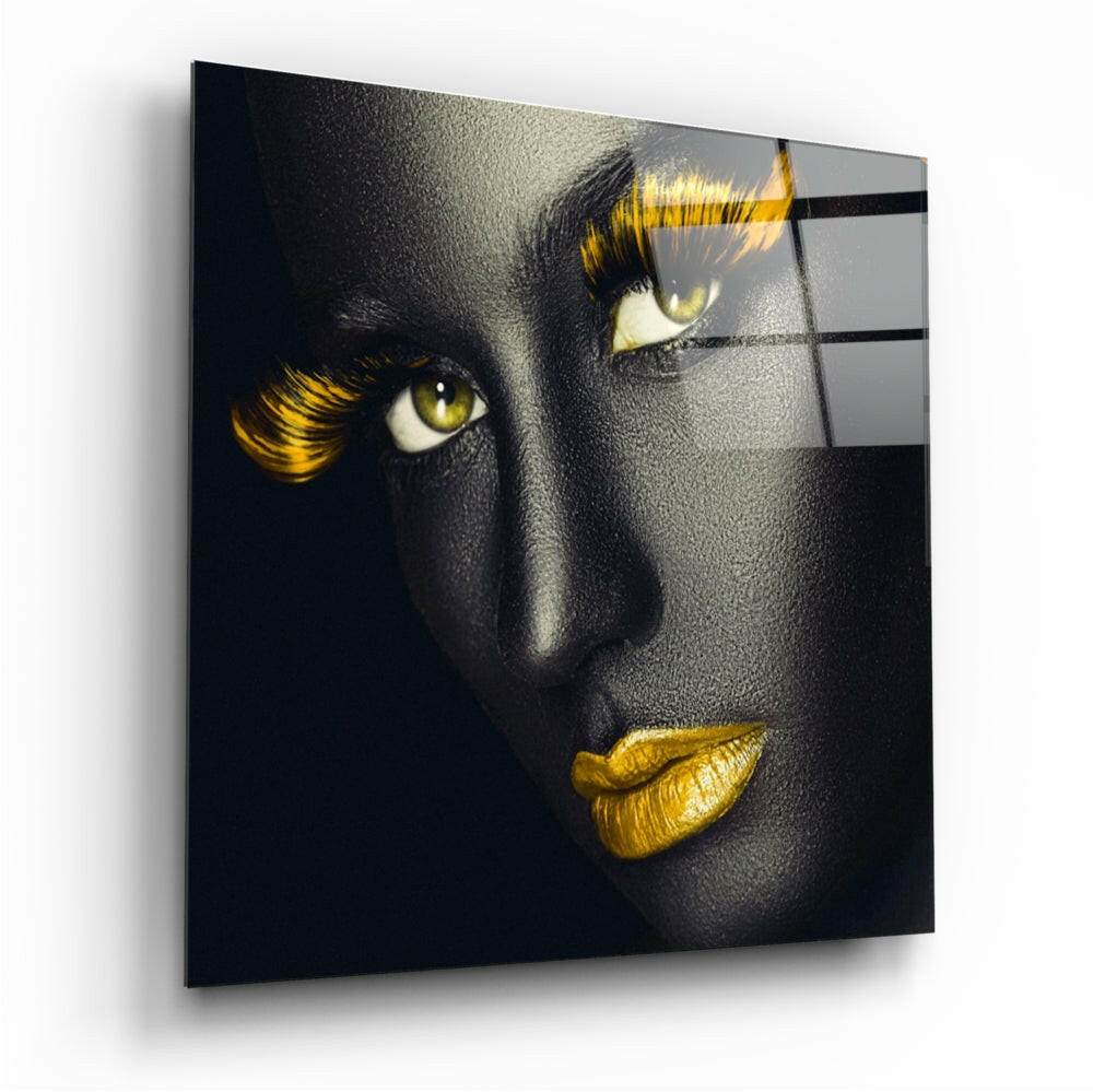 Yellow Lashes Glass Wall Art.