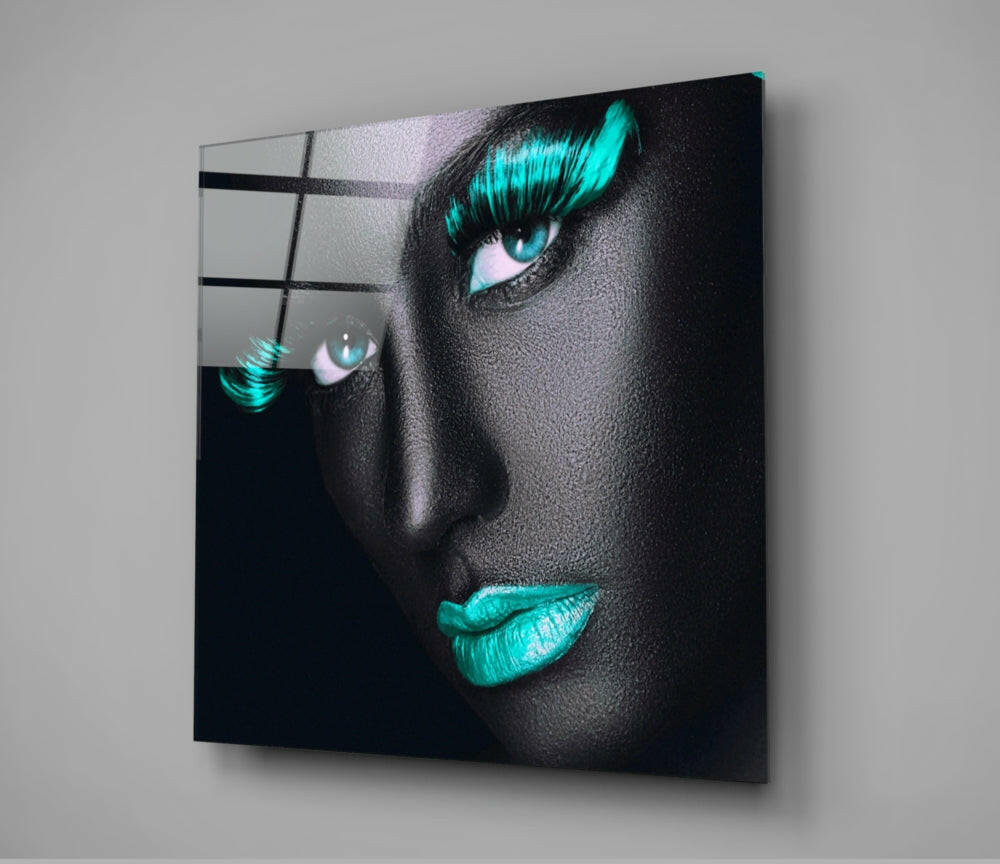 Blue Lashes Glass Wall Art.