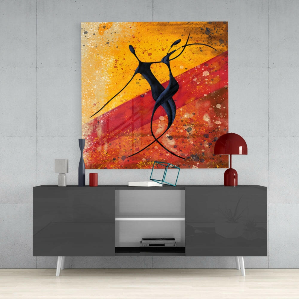 Dance of Shadows Glass Wall Art.