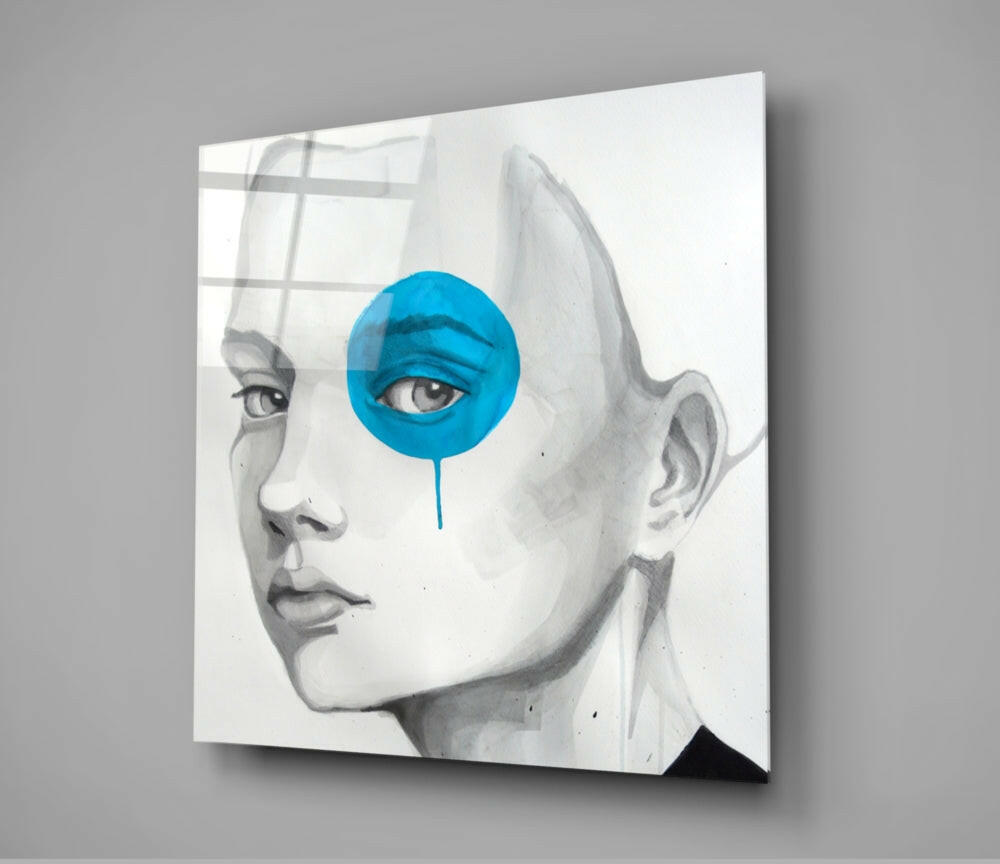 Blue Look Glass Wall Art.