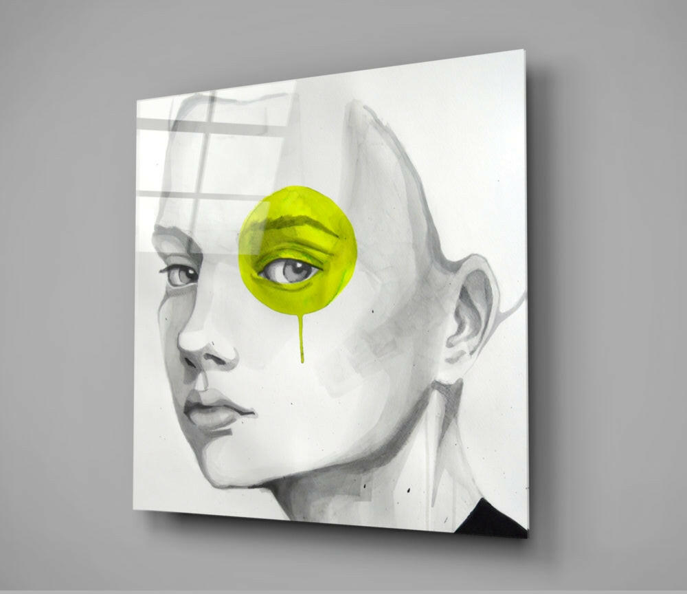 Yellow Look Glass Wall Art.