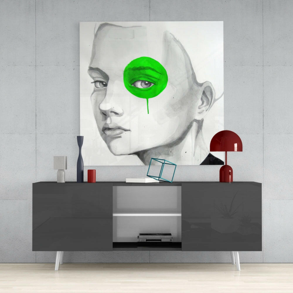 Green Look Glass Wall Art.
