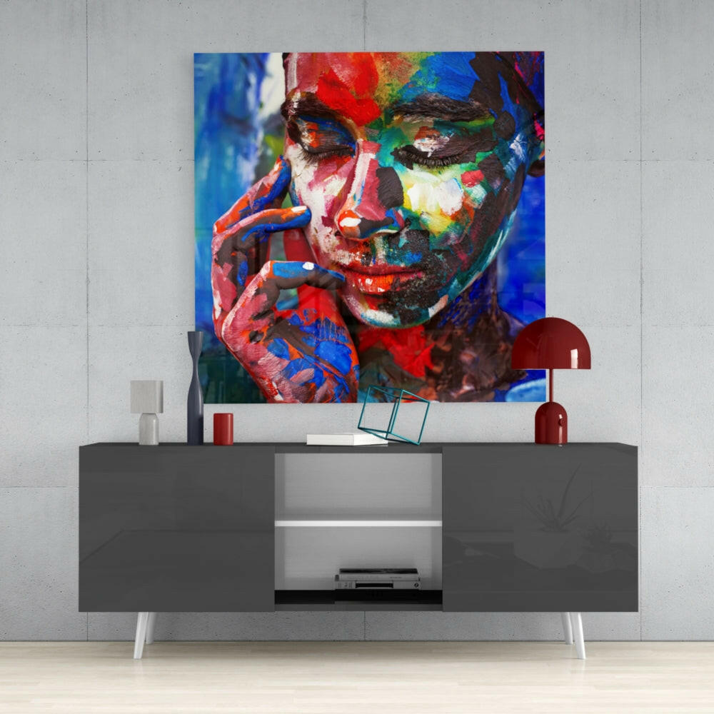 Colored Sadness Glass Wall Art.