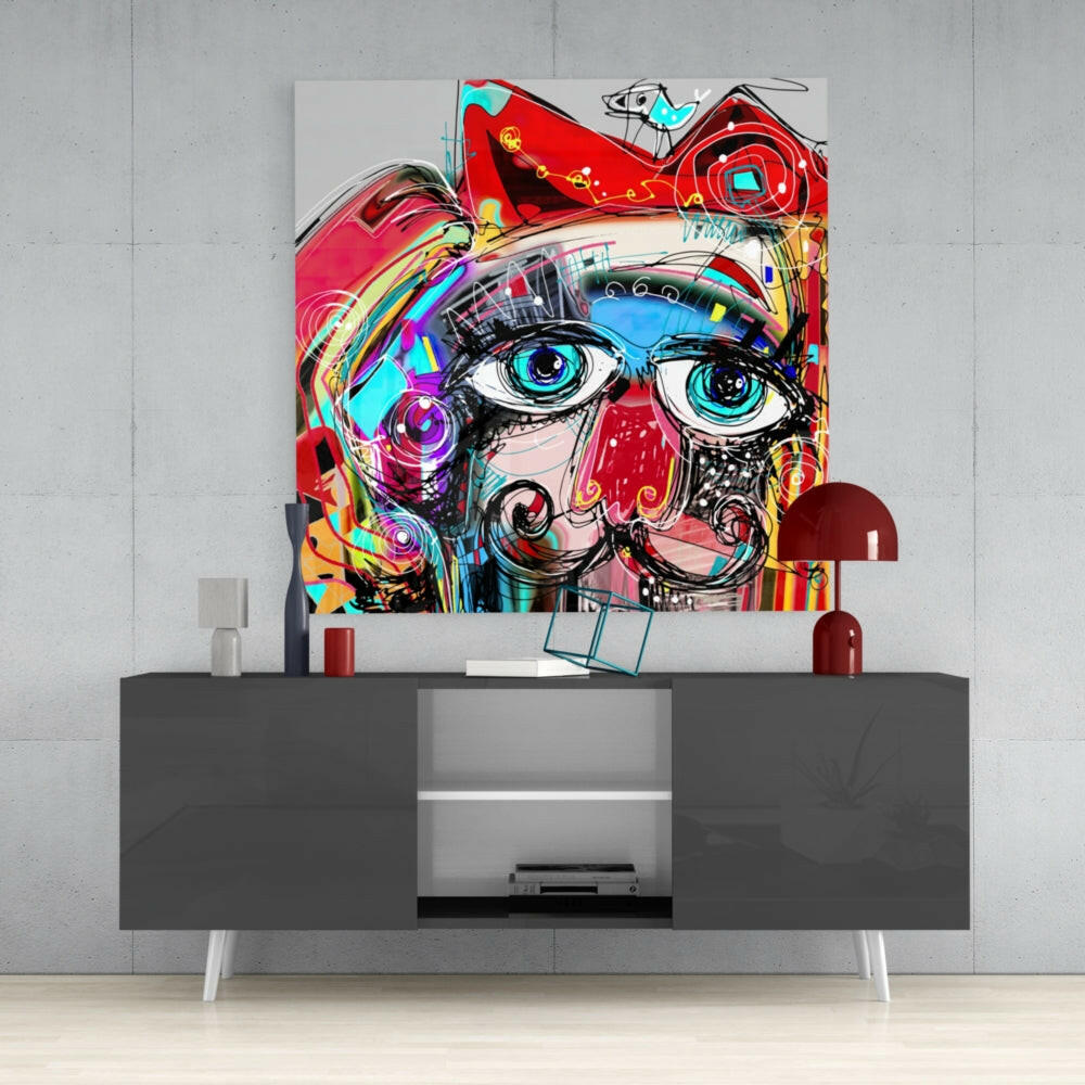 Abstract Glass Wall Art.