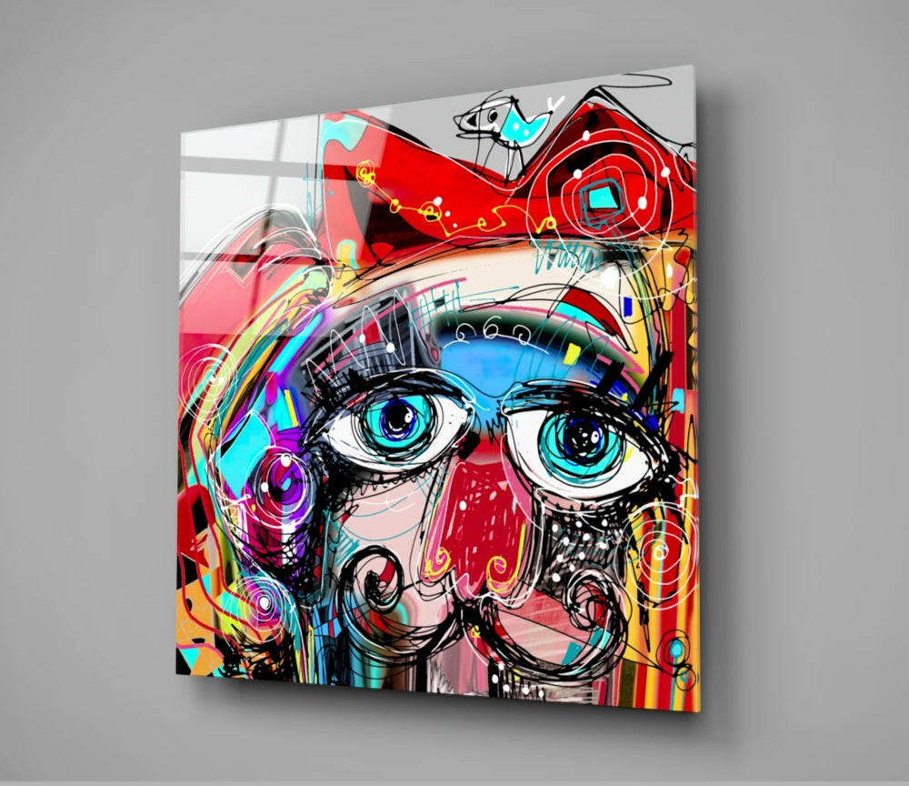 Abstract Glass Wall Art.