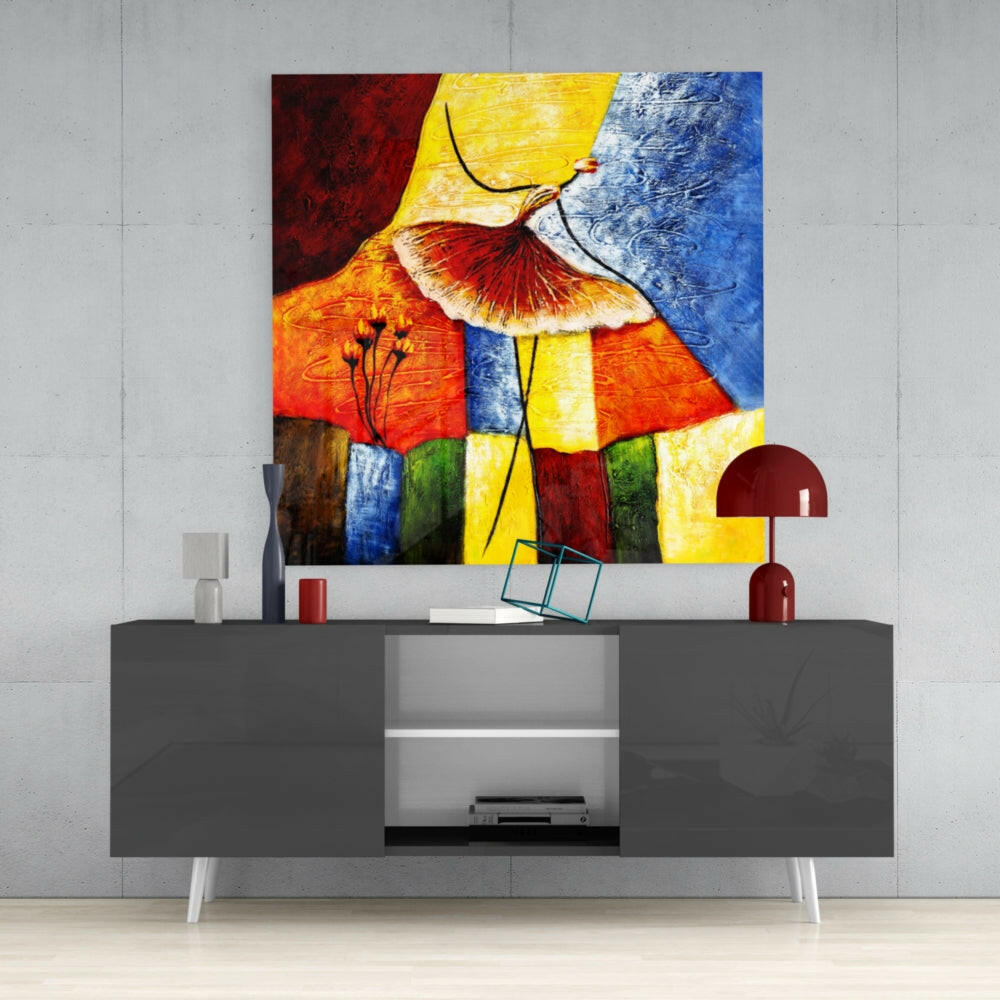 Abstract Glass Wall Art.