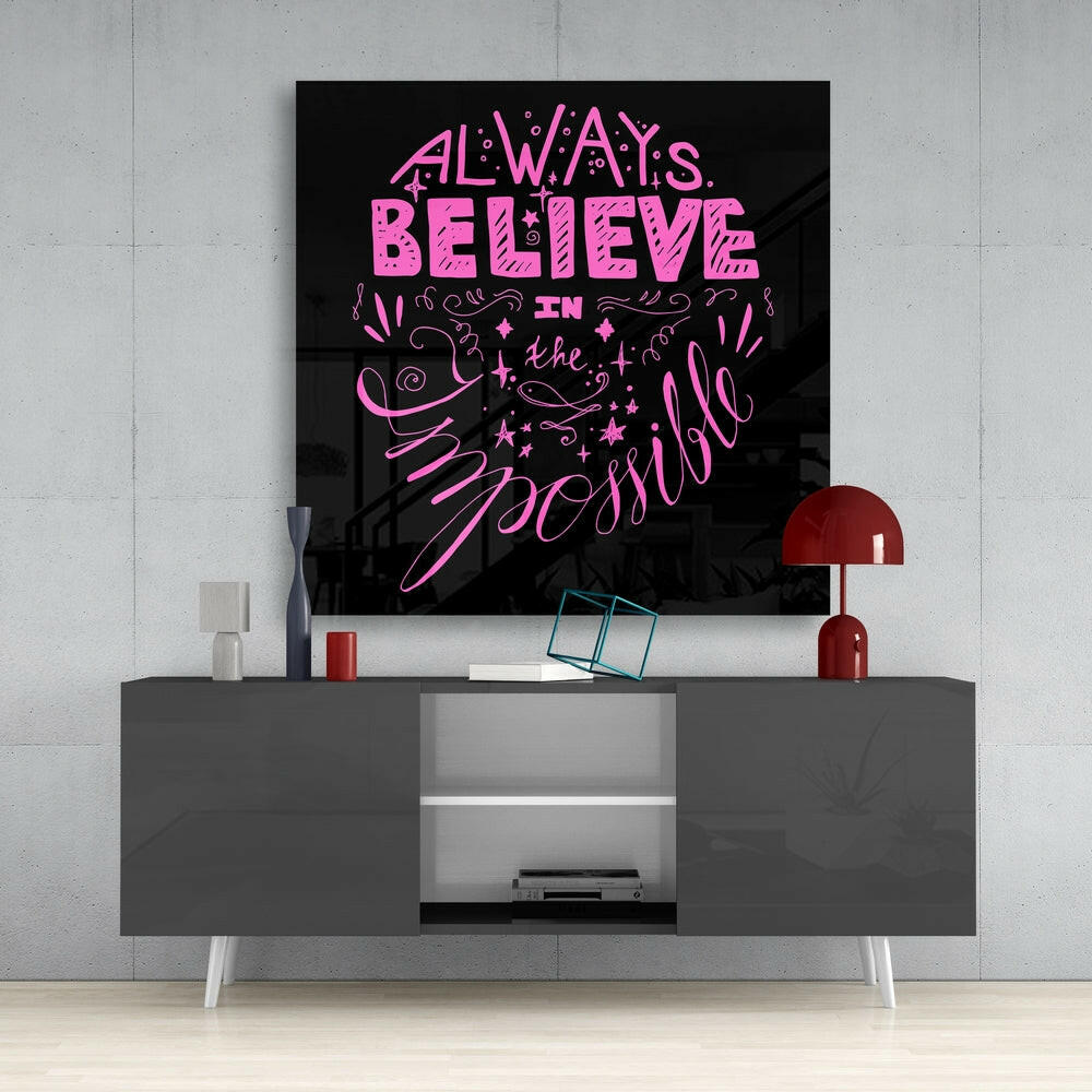 “Change Your World” Glass Wall Art.
