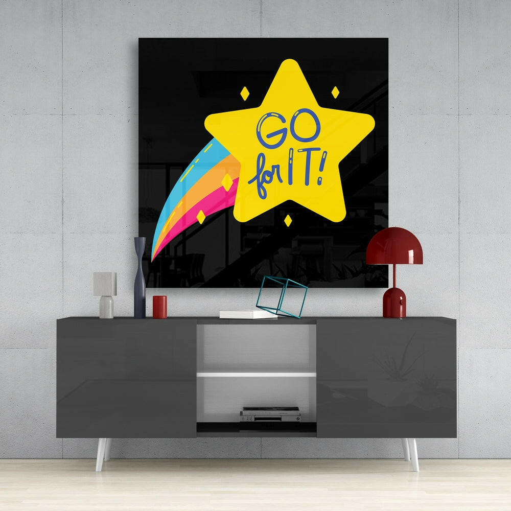 “Go for It” Glass Wall Art.