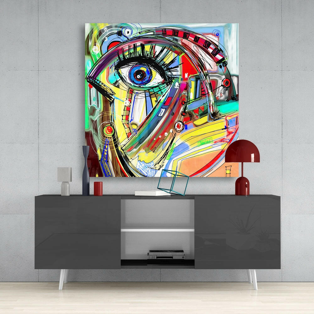 Abstract Glass Wall Art.