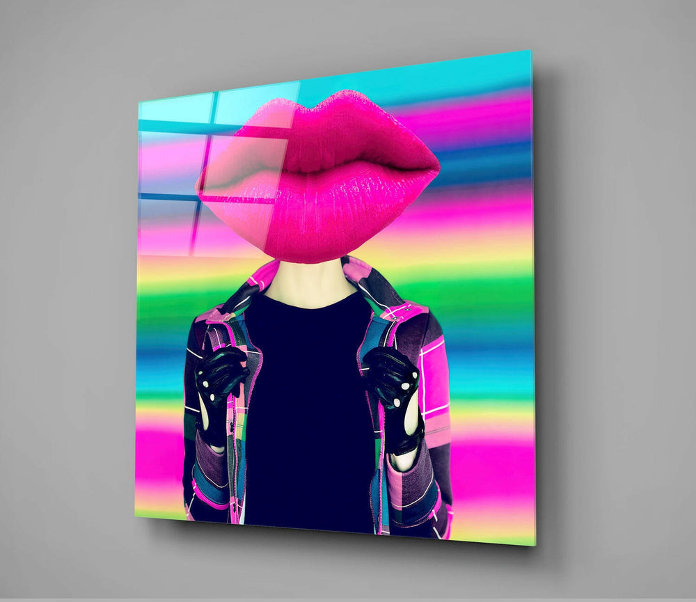 Head Lip Glass Wall Art.