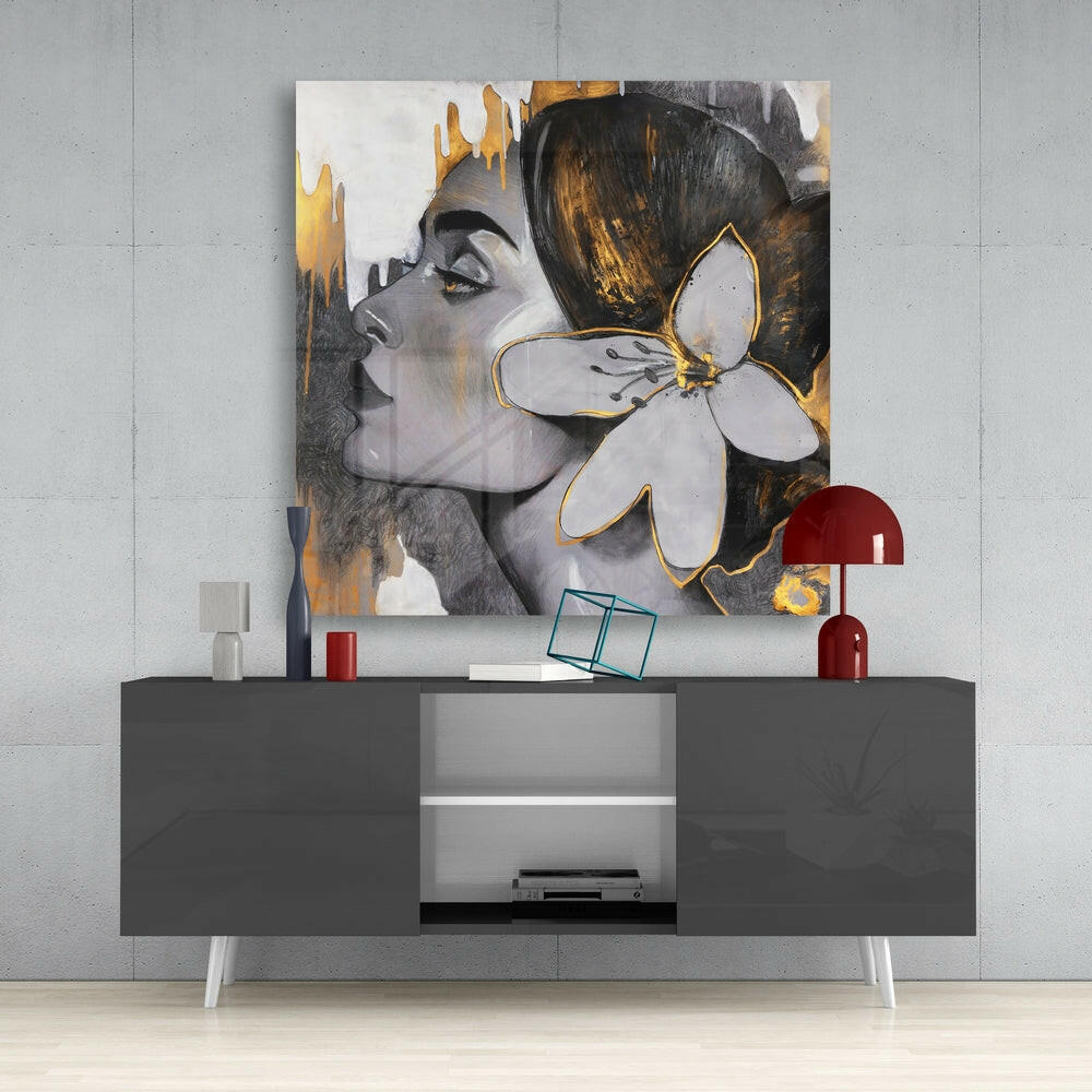 Flower Crown Glass Wall Art.