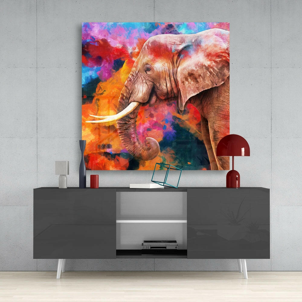 Elephant Glass Wall Art.