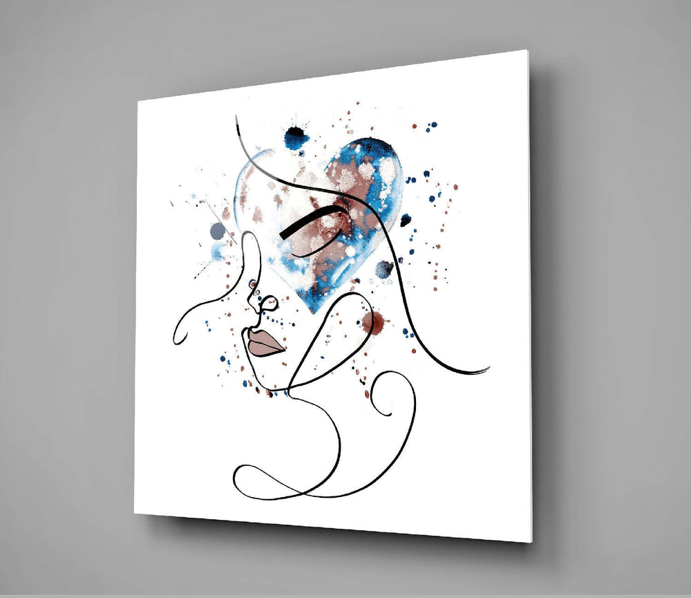 Face of Lines Glass Wall Art.