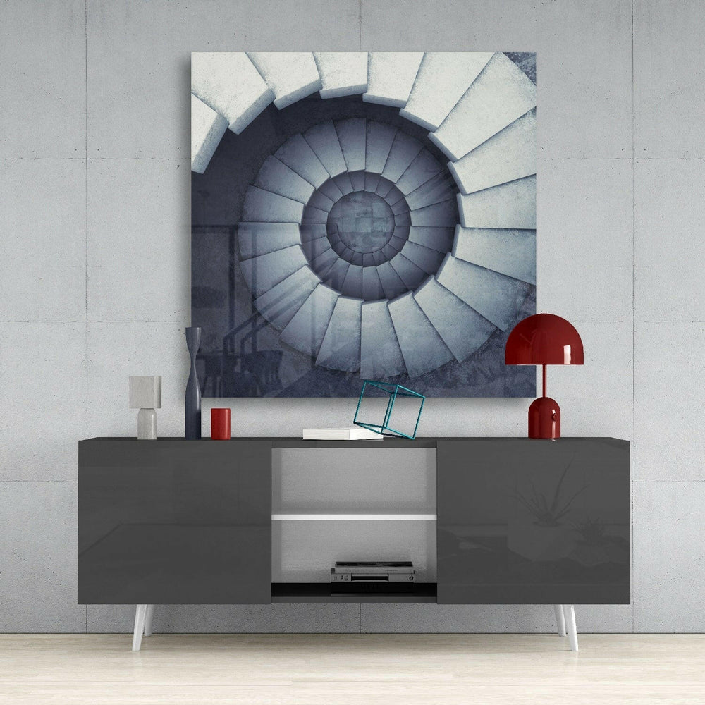 Endless Stairs Glass Wall Art.