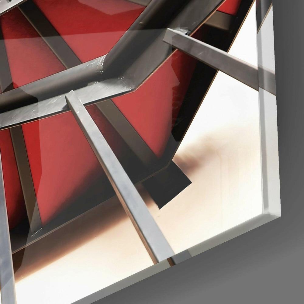 Red Stair Glass Wall Art.