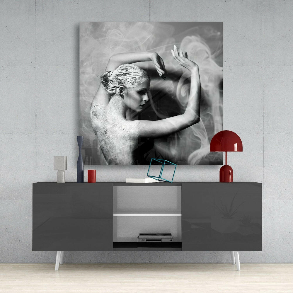 Smoke Dancing Glass Wall Art.