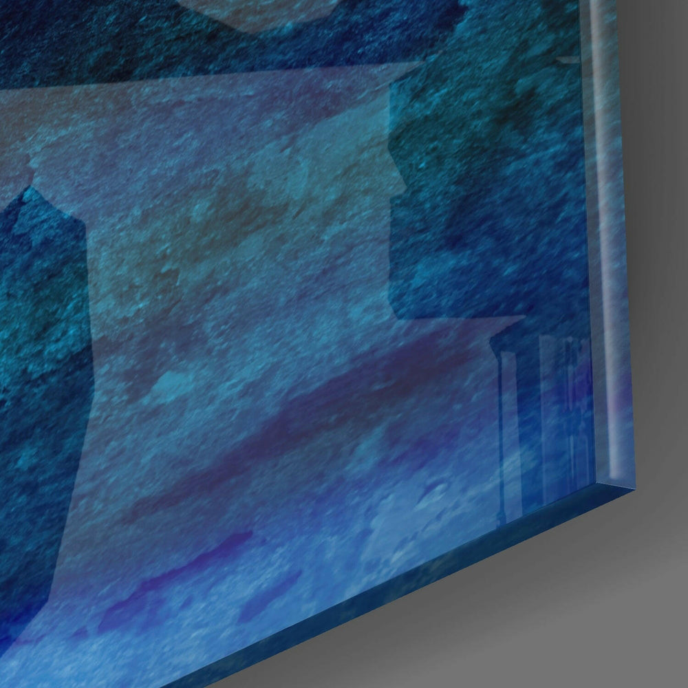 Shades of Blue Glass Wall Art.