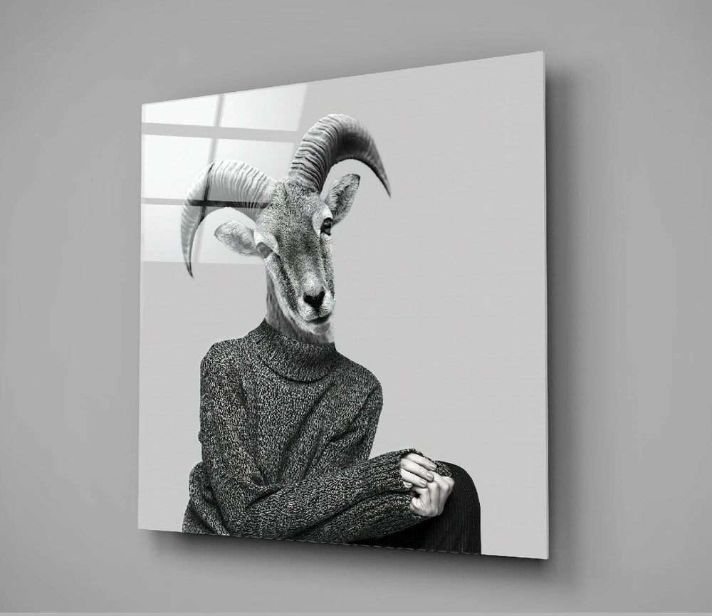 Lady Antelope Glass Wall Art.