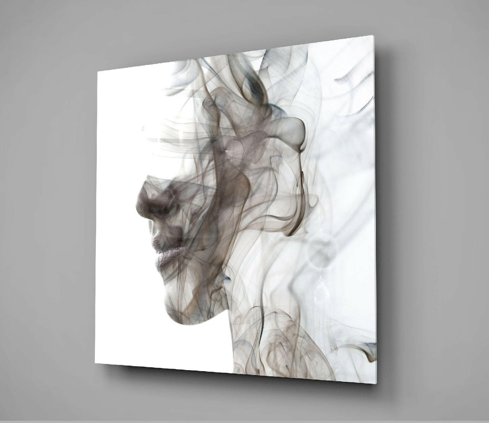 Smoke Face Glass Wall Art.