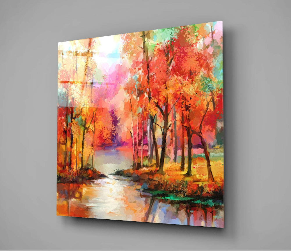 Colors of the Forest Glass Wall Art.