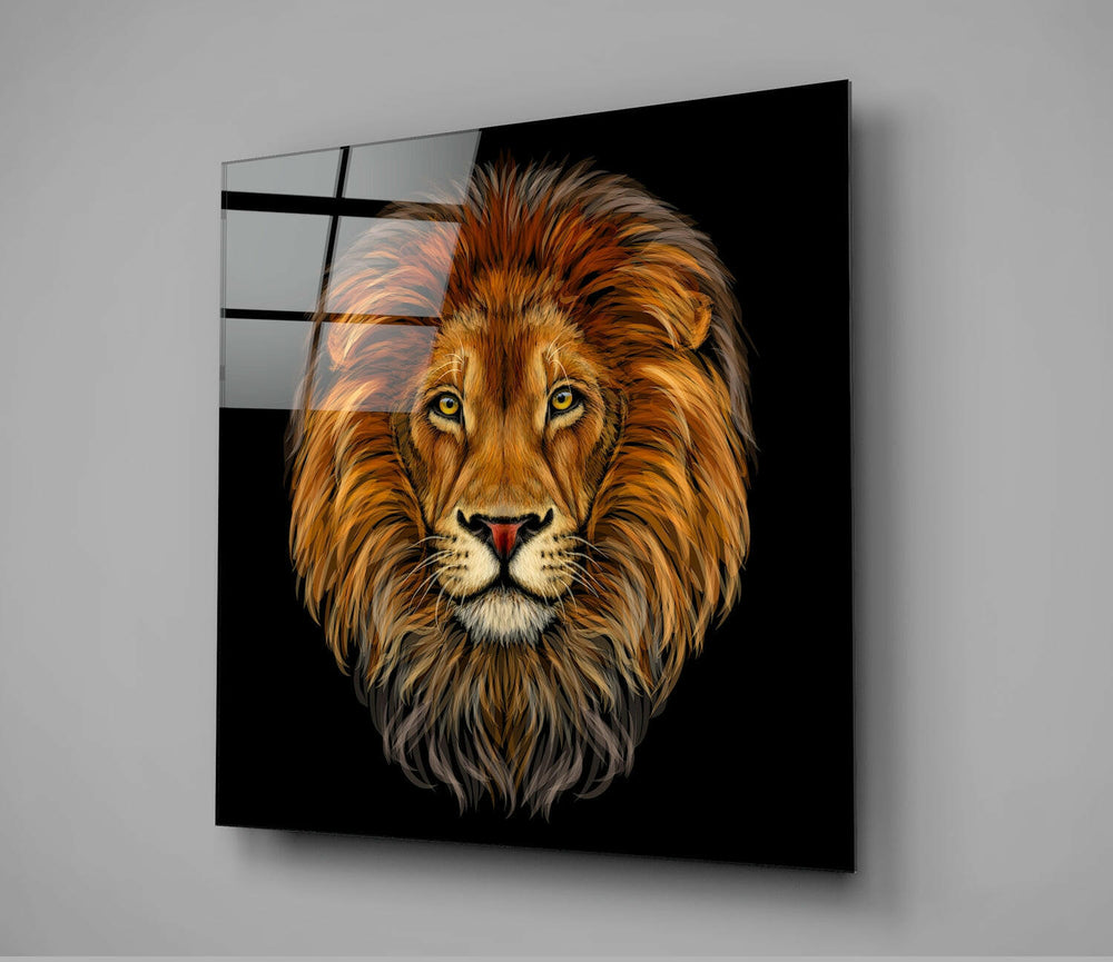 Lion Glass Wall Art | Insigne Art Design.