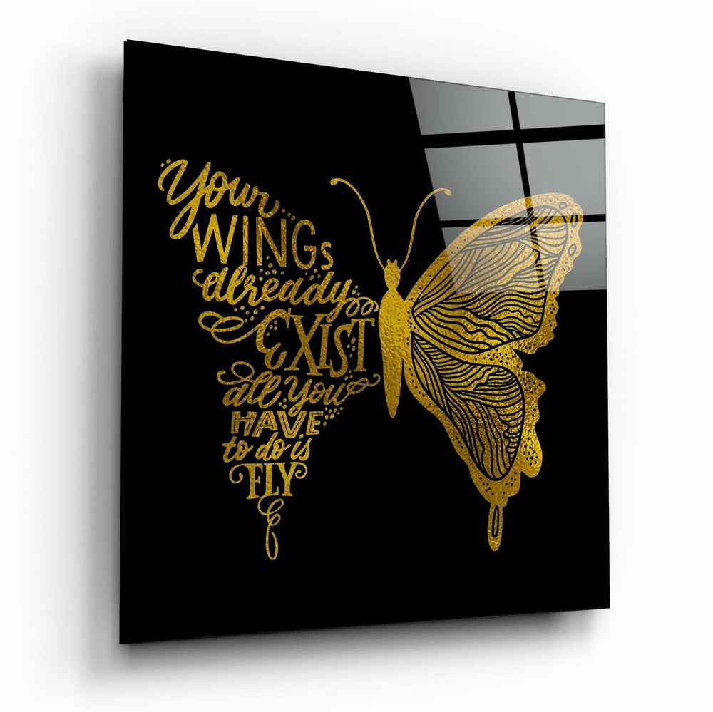 Your Wings Glass Wall Art | Insigne Art Design.