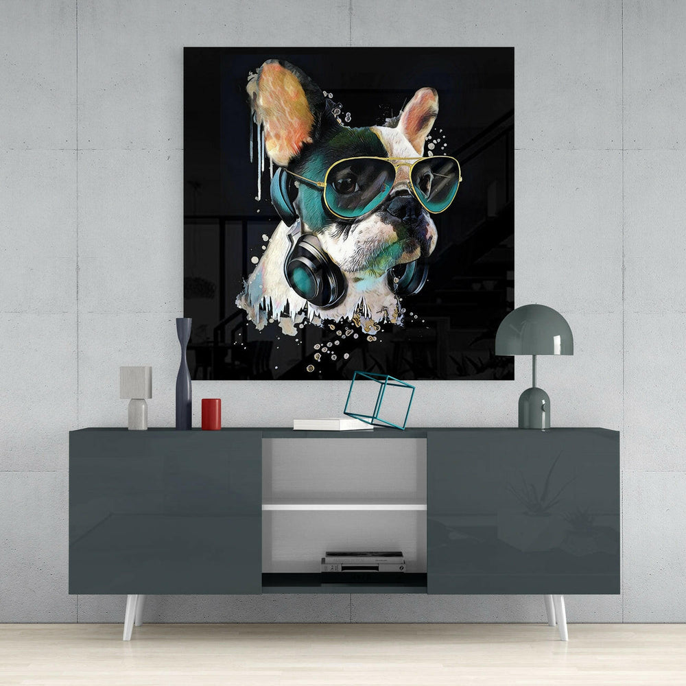 Punk Dog Glass Wall Art | Insigne Art Design.